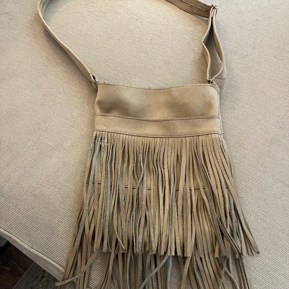 Fringe Tan genuine leather Crossbody Bag
